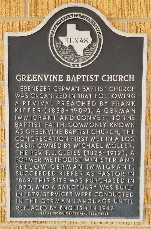 Greenvine Baptist Church Marker image. Click for full size.