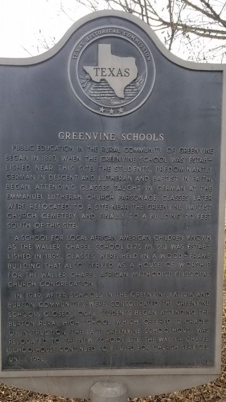 Greenvine Schools Marker image. Click for full size.