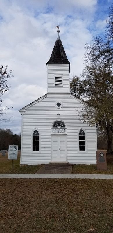 Wesley Brethren Church and Marker image. Click for full size.