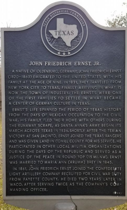 John Friedrich Ernst, Jr. Marker image. Click for full size.