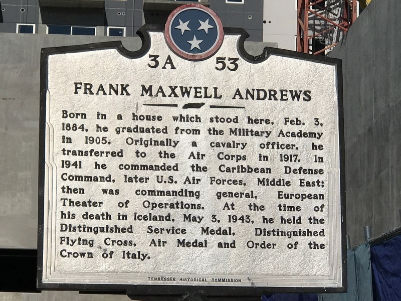 Frank Maxwell Andrews Marker. Click for full size. Frank Maxwell Andrews Marker image. Click for full size.