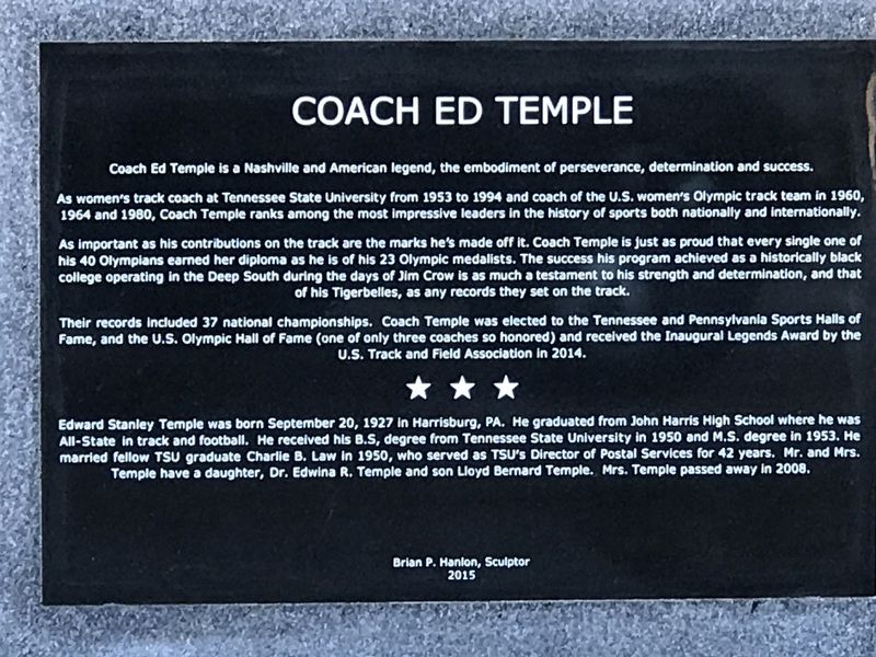 Coach Ed Temple Marker image. Click for full size.