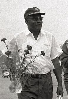 U.S. Women's Track and Field Coach Ed Temple during the 1960 Olympics in Rome. image. Click for full size.