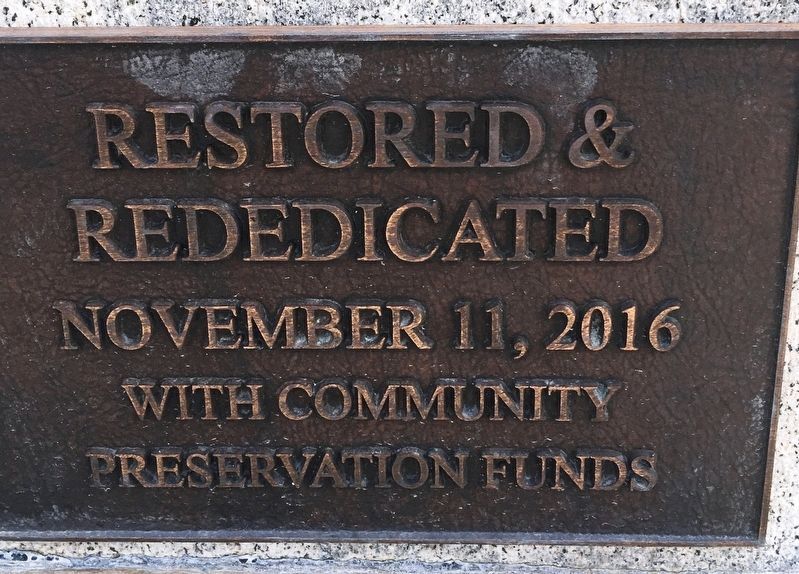 Restored & Rededicated November 11, 2016 With Community Preservation Funds image. Click for full size.
