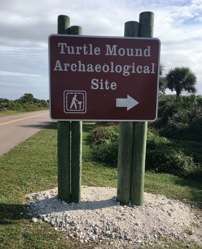 Turtle Mound Archaeological Site sign image. Click for full size.