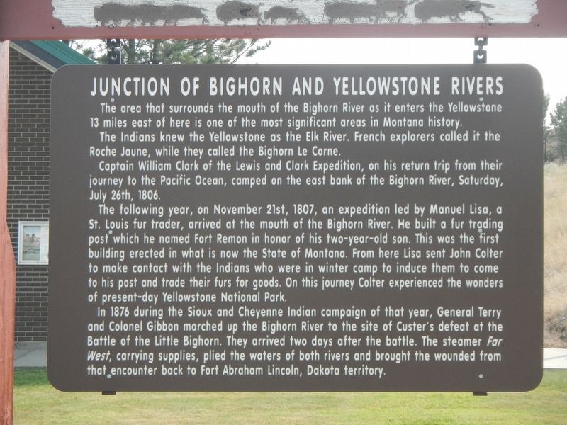 Junction of Bighorn and Yellowstone Rivers Marker image. Click for full size.