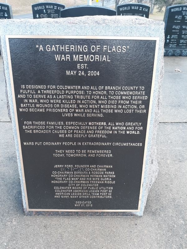 "A Gathering of Flags" War Memorial image. Click for full size.