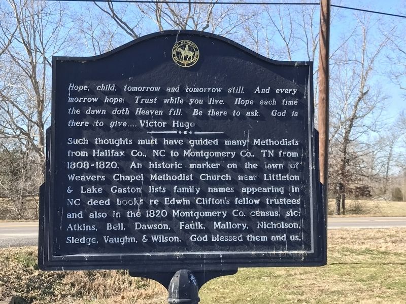 Clifton Methodist Church Marker (Side B) image. Click for full size.