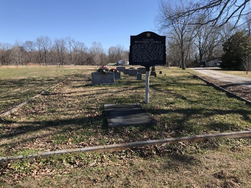 Clifton Forebears are Buried in Old Church Cemetery to Southeast Marker image. Click for full size.