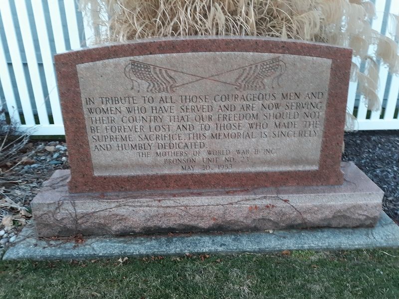 Bronson World War II Memorial. Click for full size. Bronson World War II Memorial image. Click for full size.