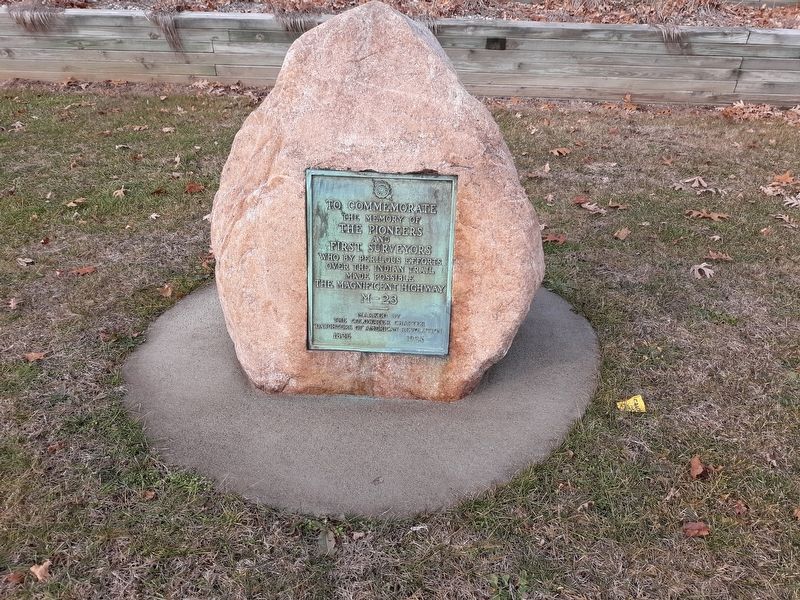 To Commemorate The Memory Of The Pioneers And First Surveyors Marker image. Click for full size.