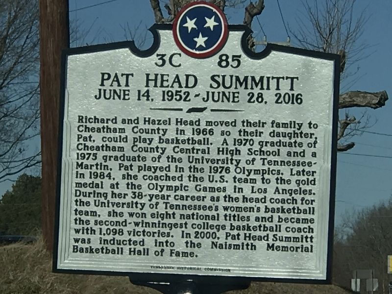 Pat Head Summitt Marker image. Click for full size.