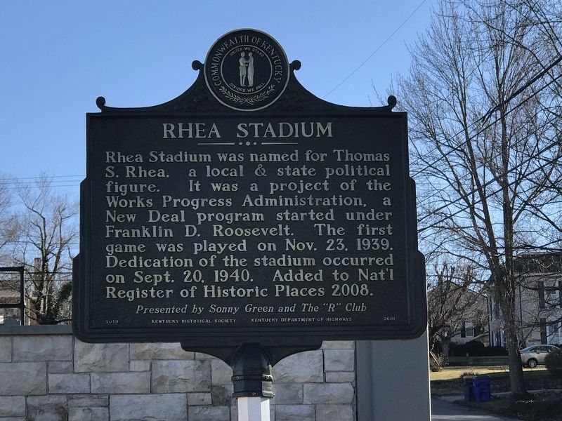 Rhea Stadium Marker. Click for full size. Rhea Stadium Marker image. Click for full size.