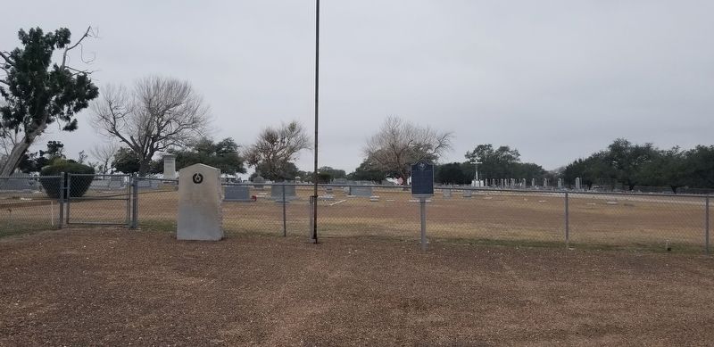 The Mount Calvary Cemetery Marker is the second marker from the left.. Click for full size. The Mount Calvary Cemetery Marker is the second marker from the left. image. Click for full size.