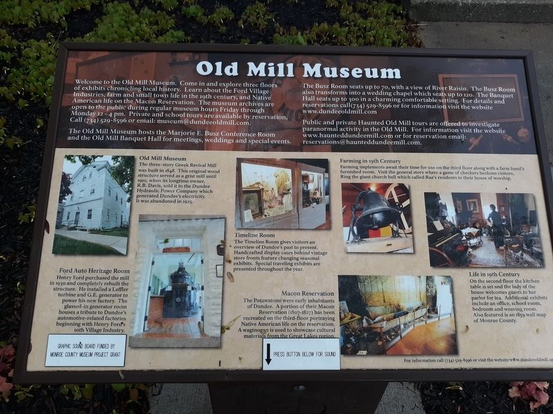 Old Mill Museum Marker image. Click for full size.