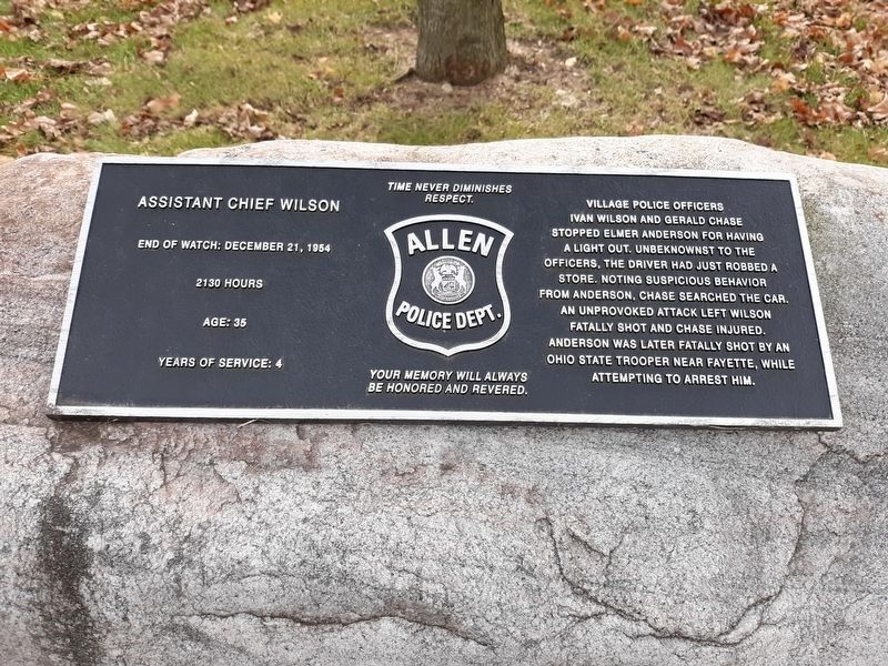 Assistant Chief Wilson Marker image. Click for full size.