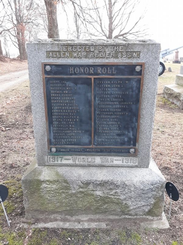 Allen World War Honor Roll Marker. Click for full size. Allen World War Honor Roll Marker image. Click for full size.