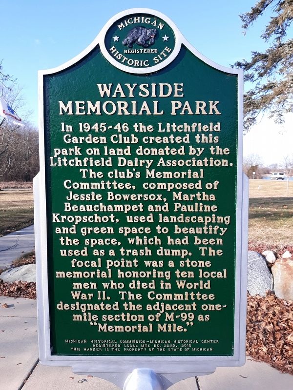 Wayside Memorial Park Marker image. Click for full size.