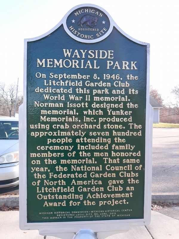 Wayside Memorial Park Marker image. Click for full size.