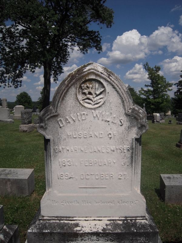 David Wills Grave at Evergreen Cemetery in Gettysburg image. Click for full size.