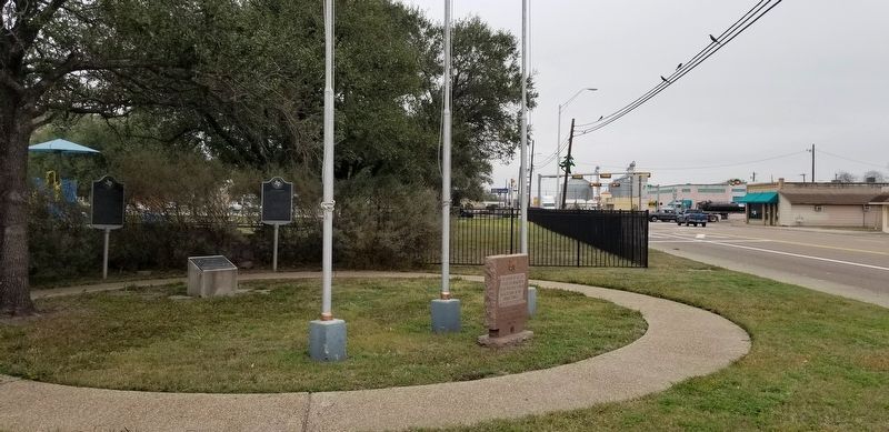 The Odem Veterans Memorial next to the highway image. Click for full size.