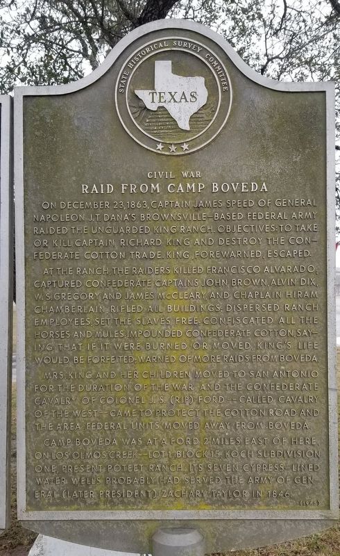 Civil War Raid From Camp Boveda Marker image. Click for full size.