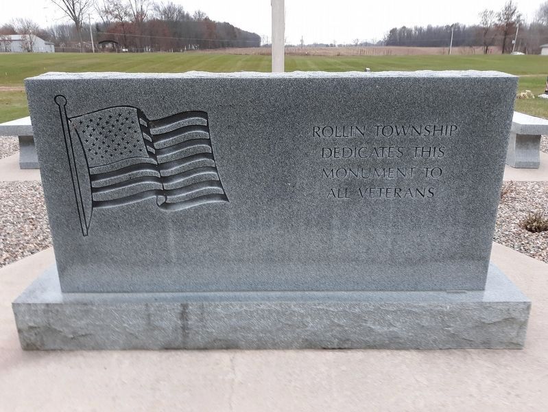 Rollin Township Veterans Memorial reverse. Click for full size. Rollin Township Veterans Memorial reverse image. Click for full size.