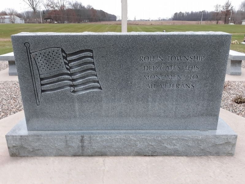 Rollin Township Veterans Memorial reverse image. Click for full size.