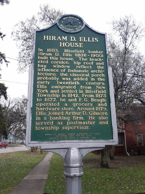 Hiram D. Ellis House Marker image. Click for full size.