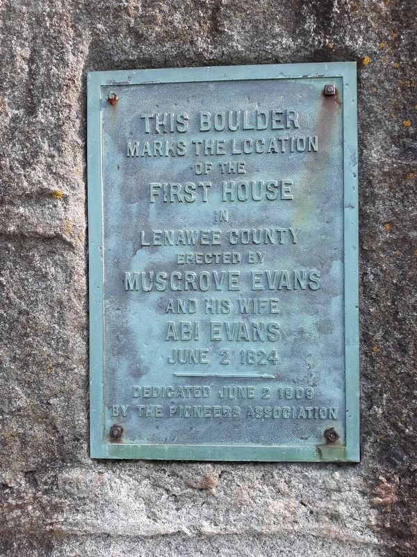Location of First House in Lenawee County Marker image. Click for full size.