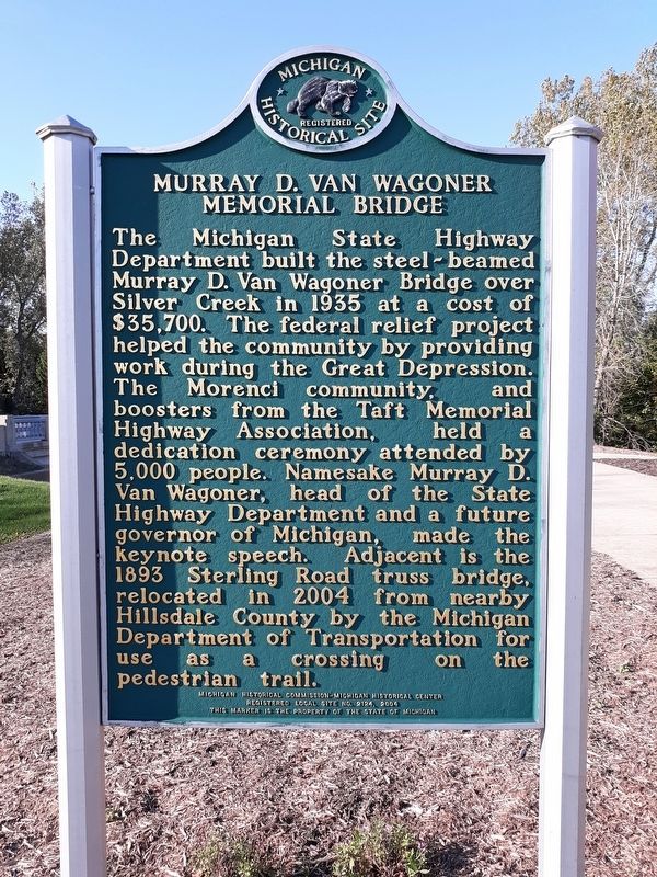 Murray D. Van Wagoner Memorial Bridge Marker image. Click for full size.