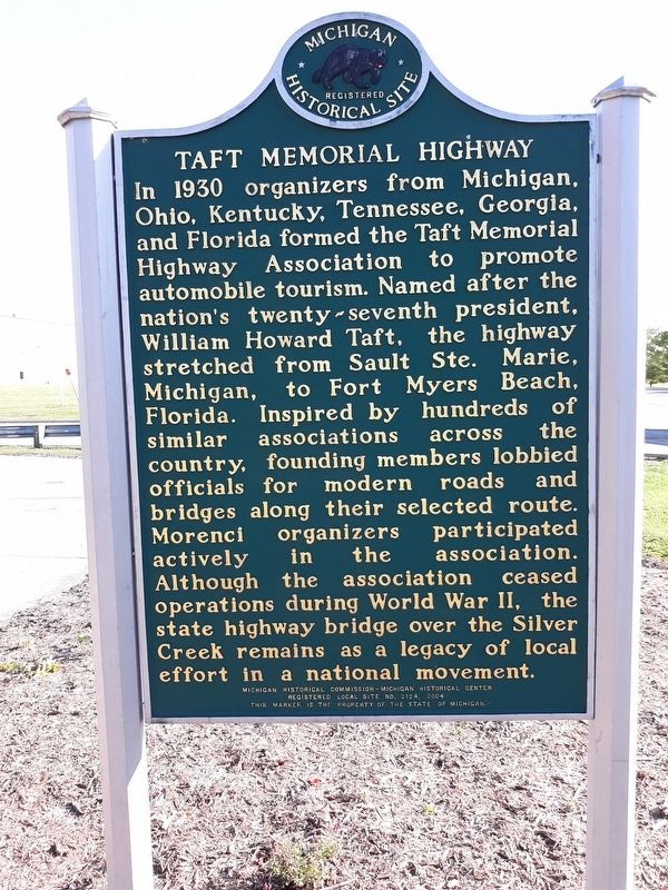 Taft Memorial Highway side of marker. Click for full size. Taft Memorial Highway side of marker image. Click for full size.