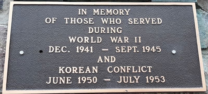 WWII - Korean Conflict Memorial. Click for full size. WWII - Korean Conflict Memorial image. Click for full size.