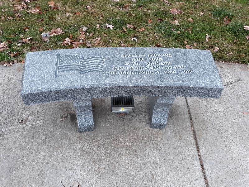 Lester D. Proctor Memorial Bench Marker. Click for full size. Lester D. Proctor Memorial Bench Marker image. Click for full size.