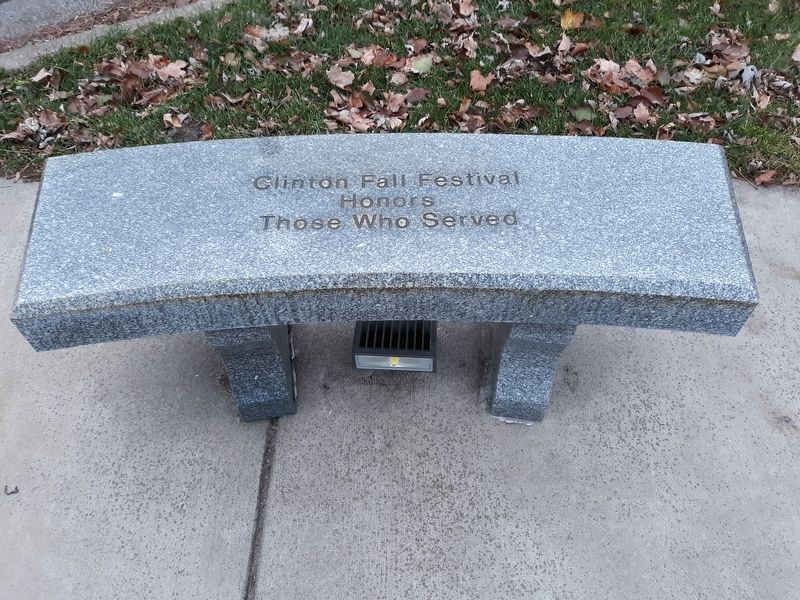 Clinton Falls Festival Veterans Memorial Bench Marker image. Click for full size.