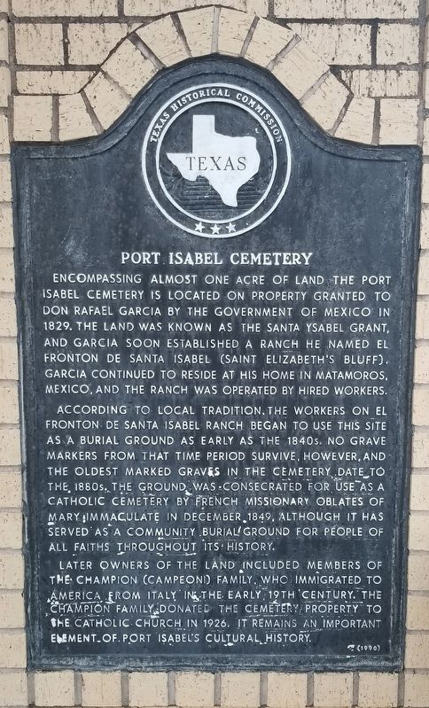 Port Isabel Cemetery Marker image. Click for full size.