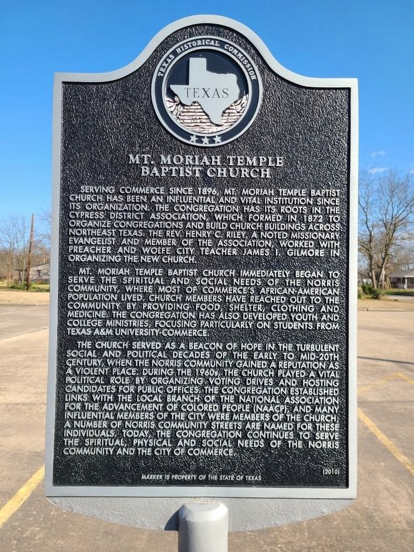 Mt. Moriah Temple Baptist Church Marker. Click for full size. Mt. Moriah Temple Baptist Church Marker image. Click for full size.