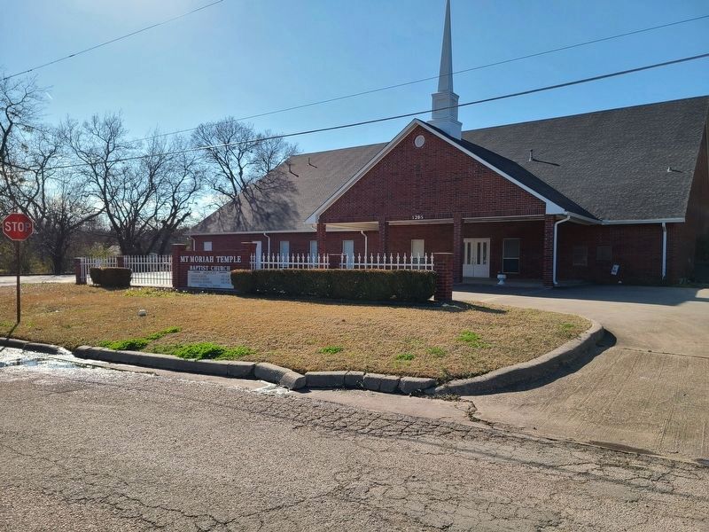 Mt. Moriah Temple Baptist Church, across the street from the Marker. Click for full size. Mt. Moriah Temple Baptist Church, across the street from the Marker image. Click for full size.