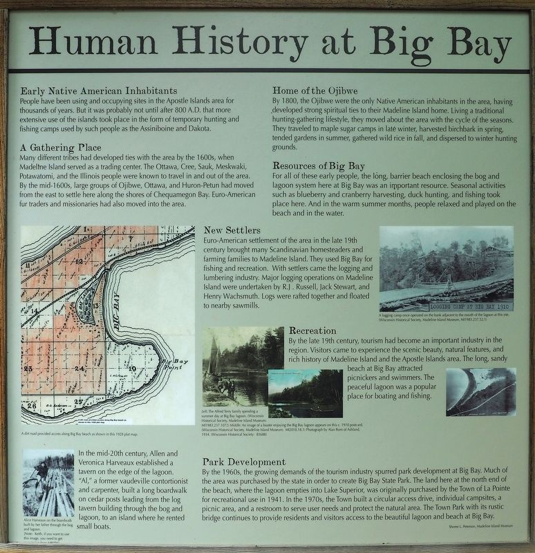 Human History at Big Bay marker image. Click for full size.
