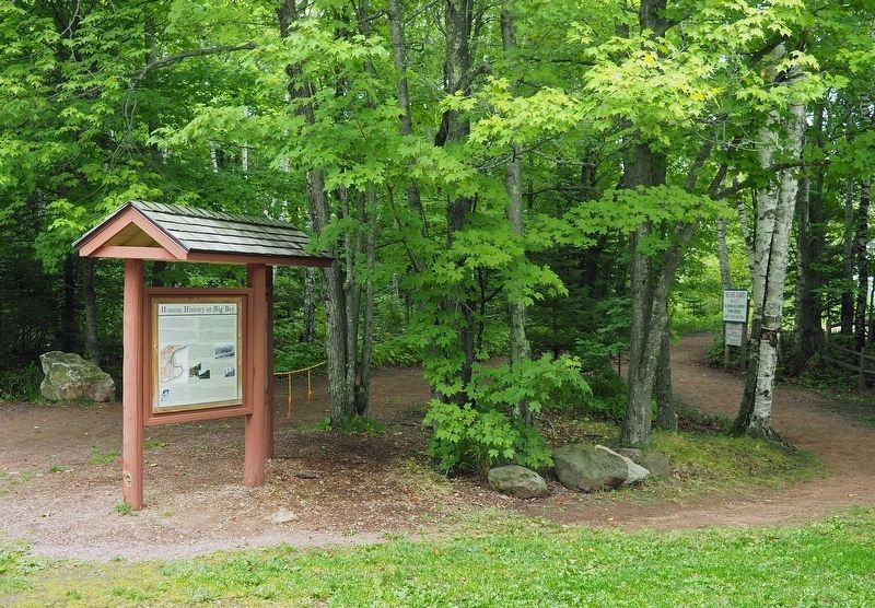 Marker kiosk in Big Bay Town Park at the trailhead to the beach. Click for full size. Marker kiosk in Big Bay Town Park at the trailhead to the beach image. Click for full size.