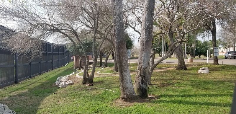 The view of the Chisholm Trail Marker in the park. Click for full size. The view of the Chisholm Trail Marker in the park image. Click for full size.