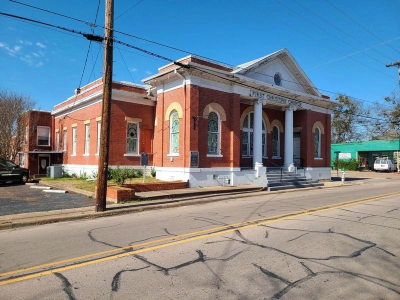 First Christian Church of Commerce and Marker. Click for full size. First Christian Church of Commerce and Marker image. Click for full size.