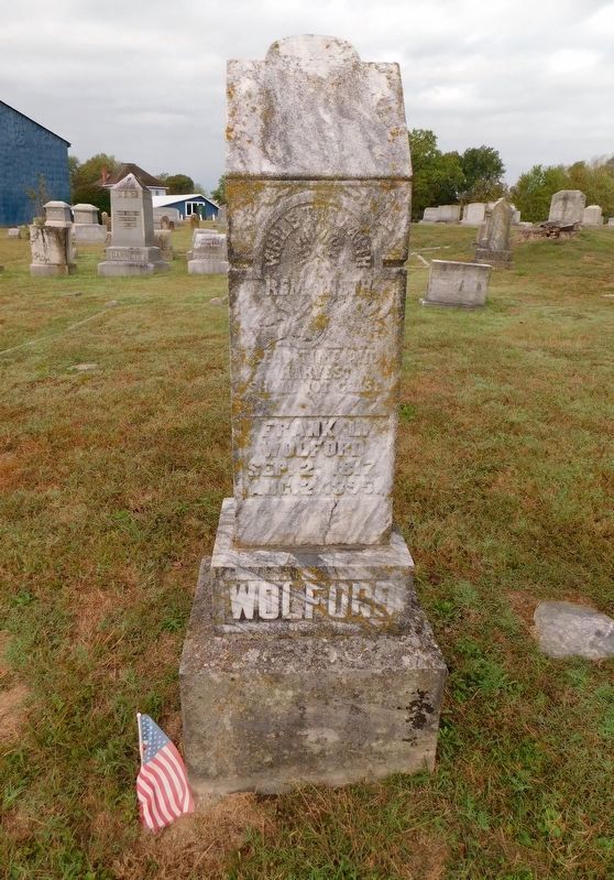 Col. Frank Lane Wolford Grave in Columbia City Cemetery image. Click for full size.
