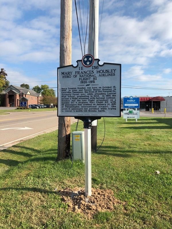Mary Frances Housley Marker image. Click for full size.