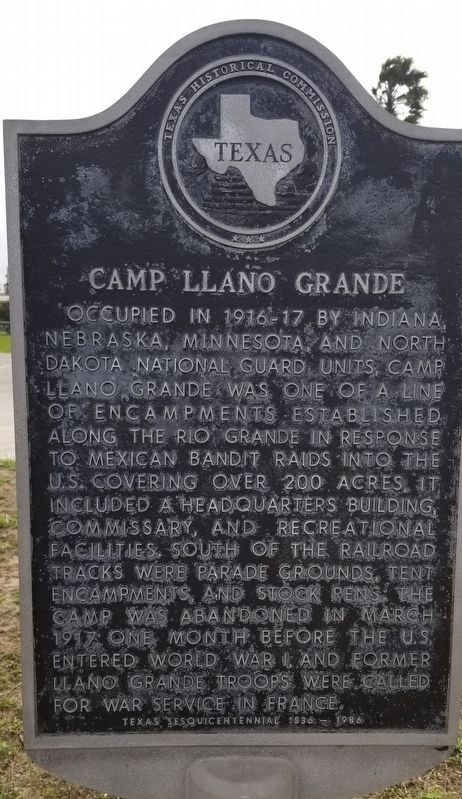 Camp Llano Grande Marker image. Click for full size.
