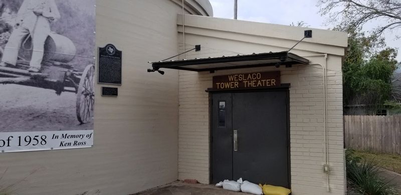 Front entrance to the Weslaco Tower Theater and Marker image. Click for full size.