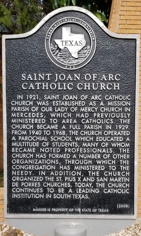 Saint Joan of Arc Catholic Church Marker image. Click for full size.