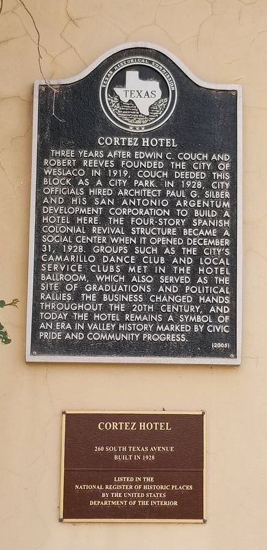 Cortez Hotel Marker image. Click for full size.