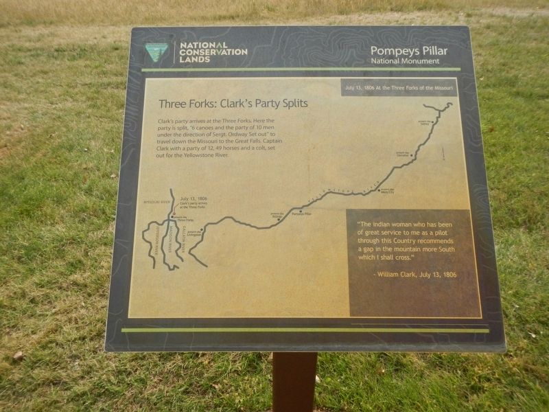 Three Forks: Clark's Party Splits Marker image. Click for full size.