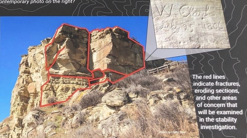 The Changing Faces of Pompeys Pillar Marker, detail image. Click for full size.